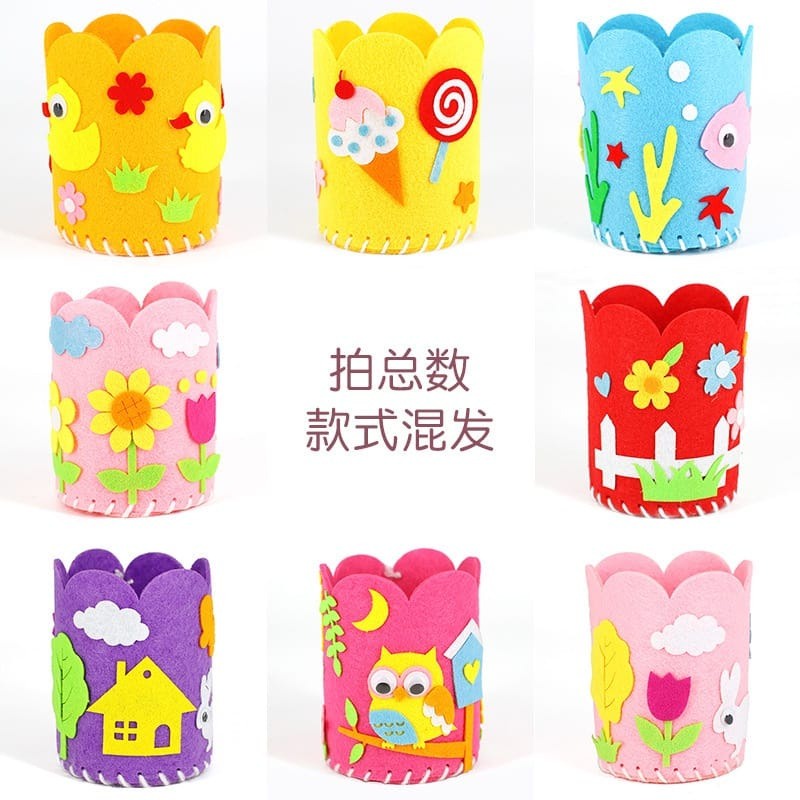 PAOPAO DIY Mainan Tempat Pensil Flanel Pencil Holder Unik Education Untuk Anak