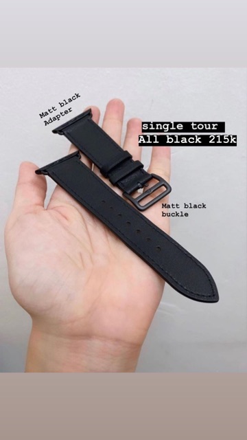 Strap single tour jet black matte apple watch 3 4 5 6 7 SE 41mm 45mm cowo iwatch 38mm 42mm iwo 8 9 leather loop kulit