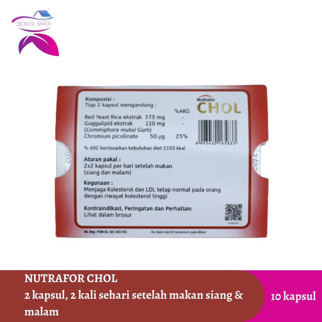 Nutrafor Chol Turunkan Kadar Kolesterol / Suplemen Jantung