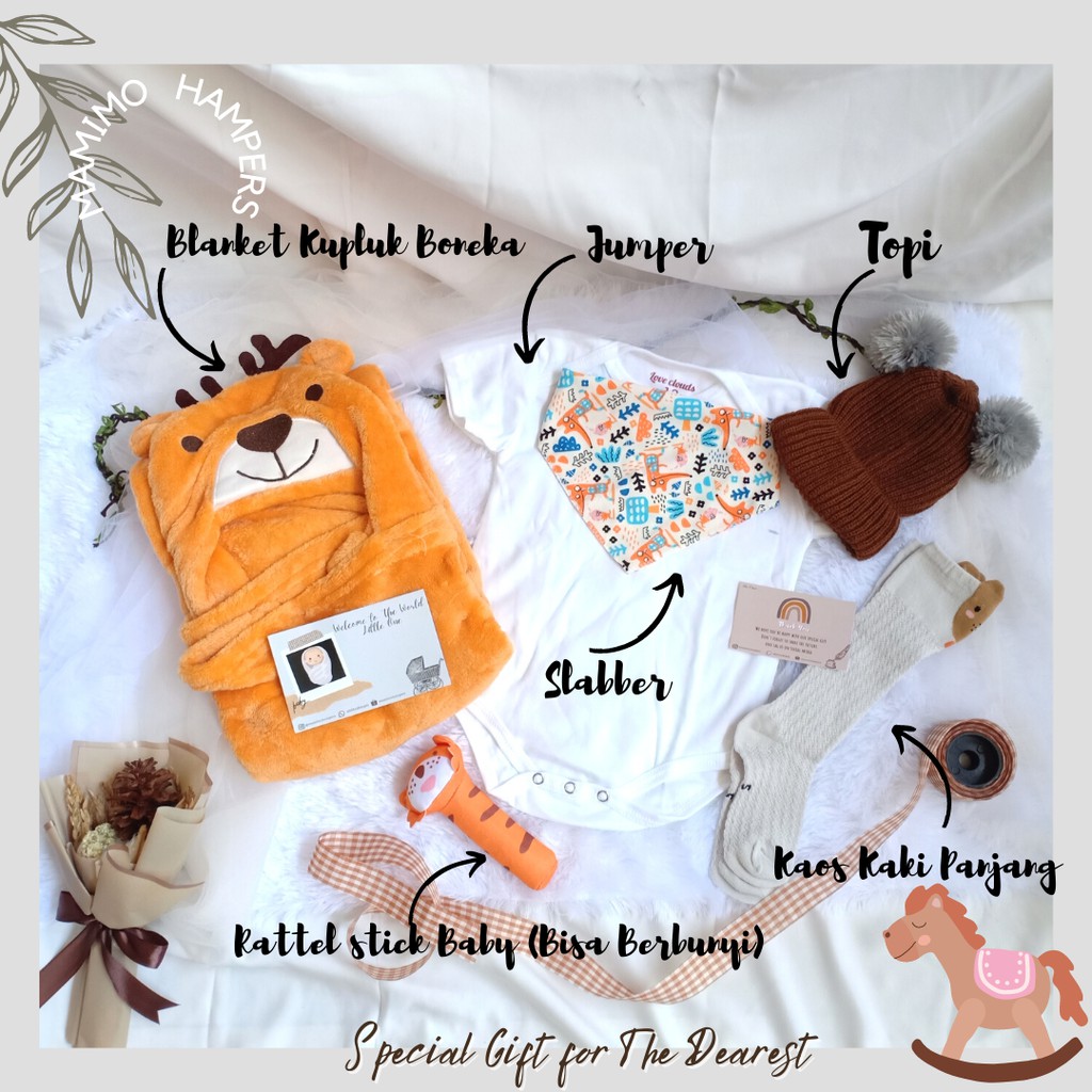 Hampers Bayi Premium Series Blanket atau selimut |  Newborn Gift Set | Kado bayi - By Mamimohampers