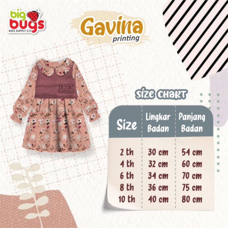 Afsheenastore Setelan Anak Perempuan Crinkle Gavina Printing Dress Outer