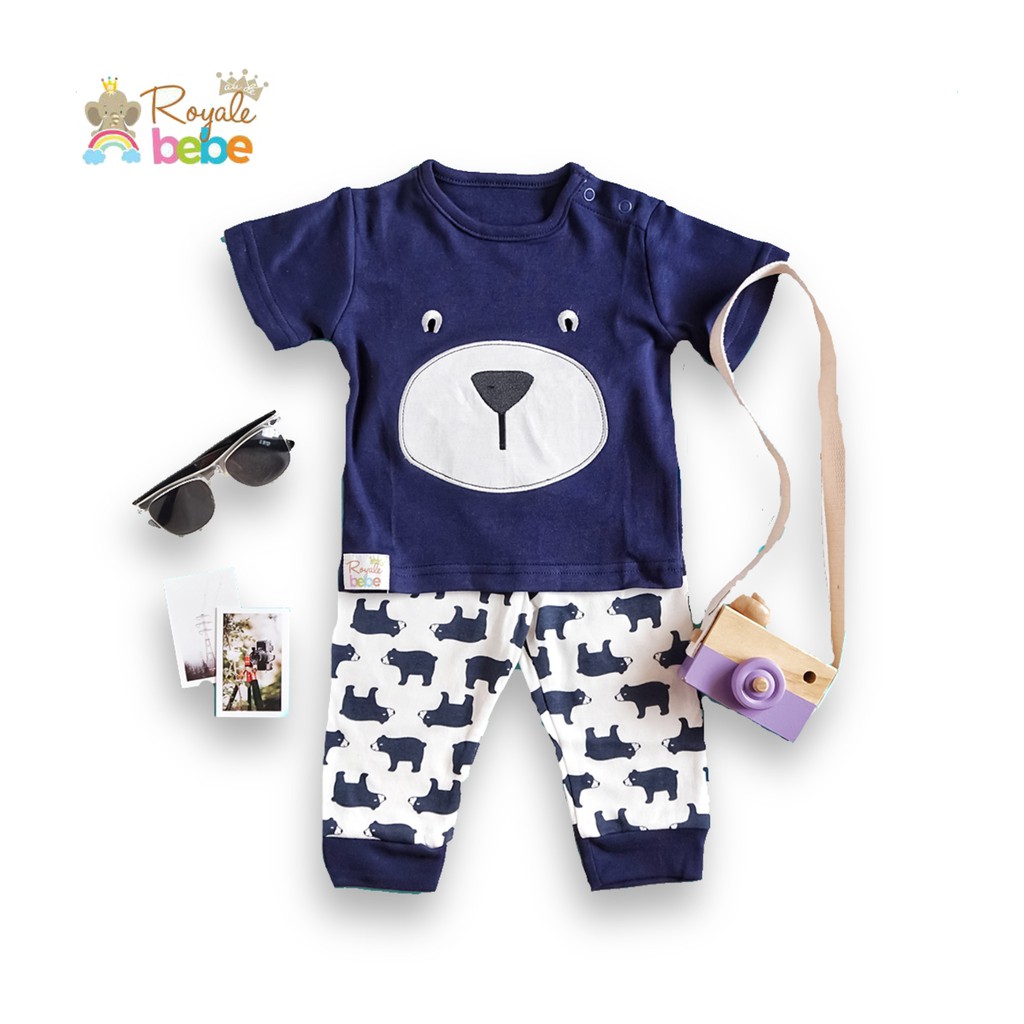 

Royale Bebe Short Sleeve Pajamas NAVY BEAR