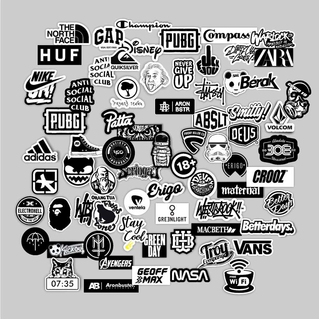 Stiker Sticker Brand Distro pack 25 pcs Graftac Vinil Case Phone band Thailook Racing skate surf thr