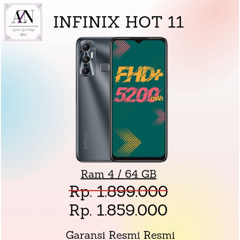 HP INFINIX HOT 11 RAM 4 / 64 GB GARANSI RESMI