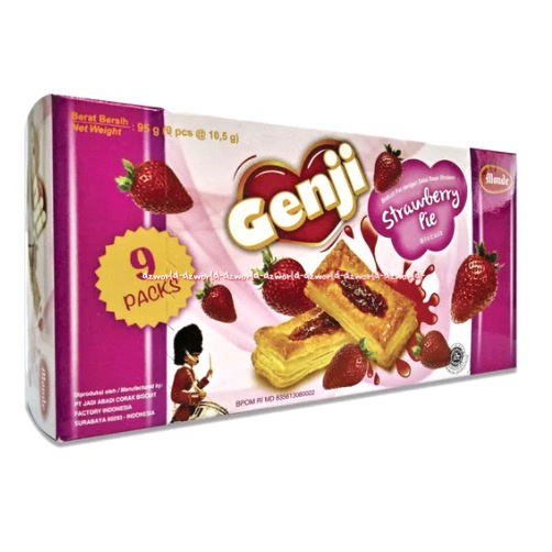 Genji Strawberry Pie 9packs Genji Raisins Pie Biscuit Snack Pie Siap Makan Biskuit Pai Kue Genjiy Pai Rasa Stroberi Kismis