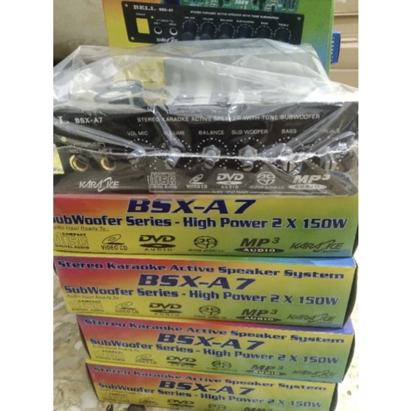 KIT POWER AKTIF STEREO MIC SUBWOOFER BSX- A7 BSX A7 AKTIVE MIK SUB KARAOKE BELL BGR