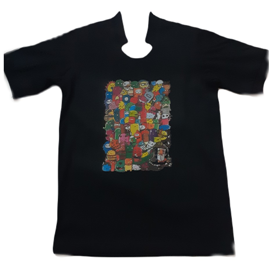 KAOS CETAK DTG DENGAN DESAIN KEREN (HITAM)