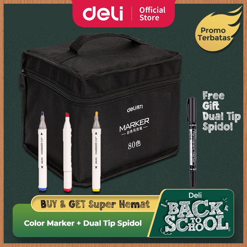 

Deli Color Marker With Bag Spidol Warna Dengan Tas 30/40/60/80 Warna 70807