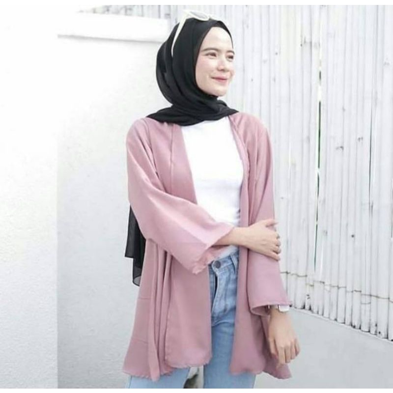 CARDIGAN KARDIGAN OUTER ROMPI POLOS LENGAN PANJANG OUTWEAR WANITA CARDIGAN BLOUSE BAHAN KATUN TWISCONE PREMIUM FASHION ATASAN MUSLIM WANITA TERBARU TERLARIS HITS OOTD SELEBGRAM KOREA KOREAN STYLE LD 100-4