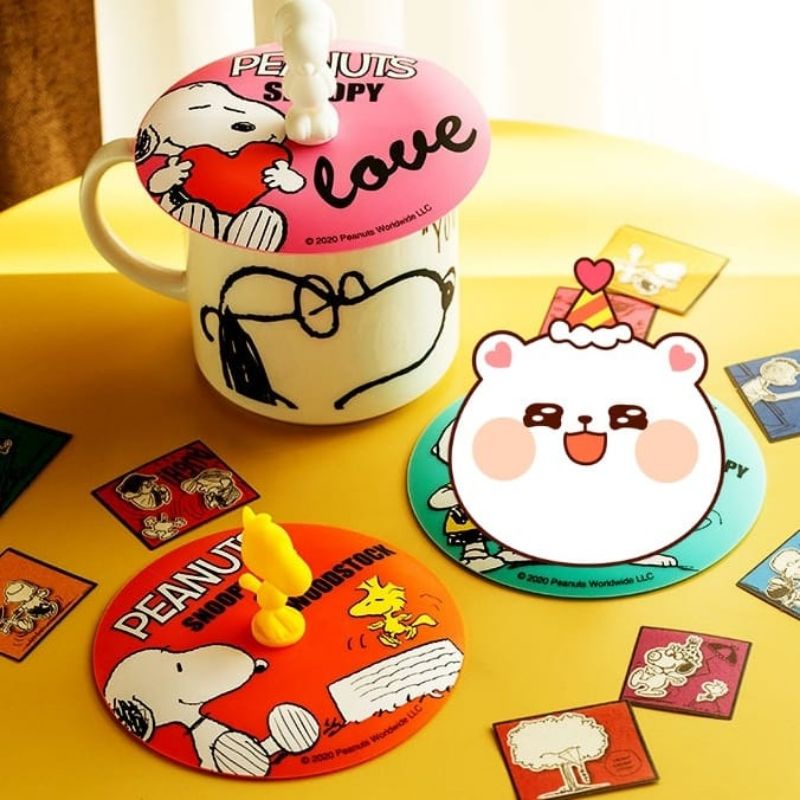 Silicone cup tutup gelas snoopy