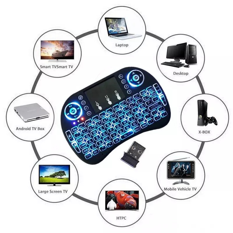 Keyboard I8 Mini LED Wireless Touchpad Remote For PC Laptop Android TV