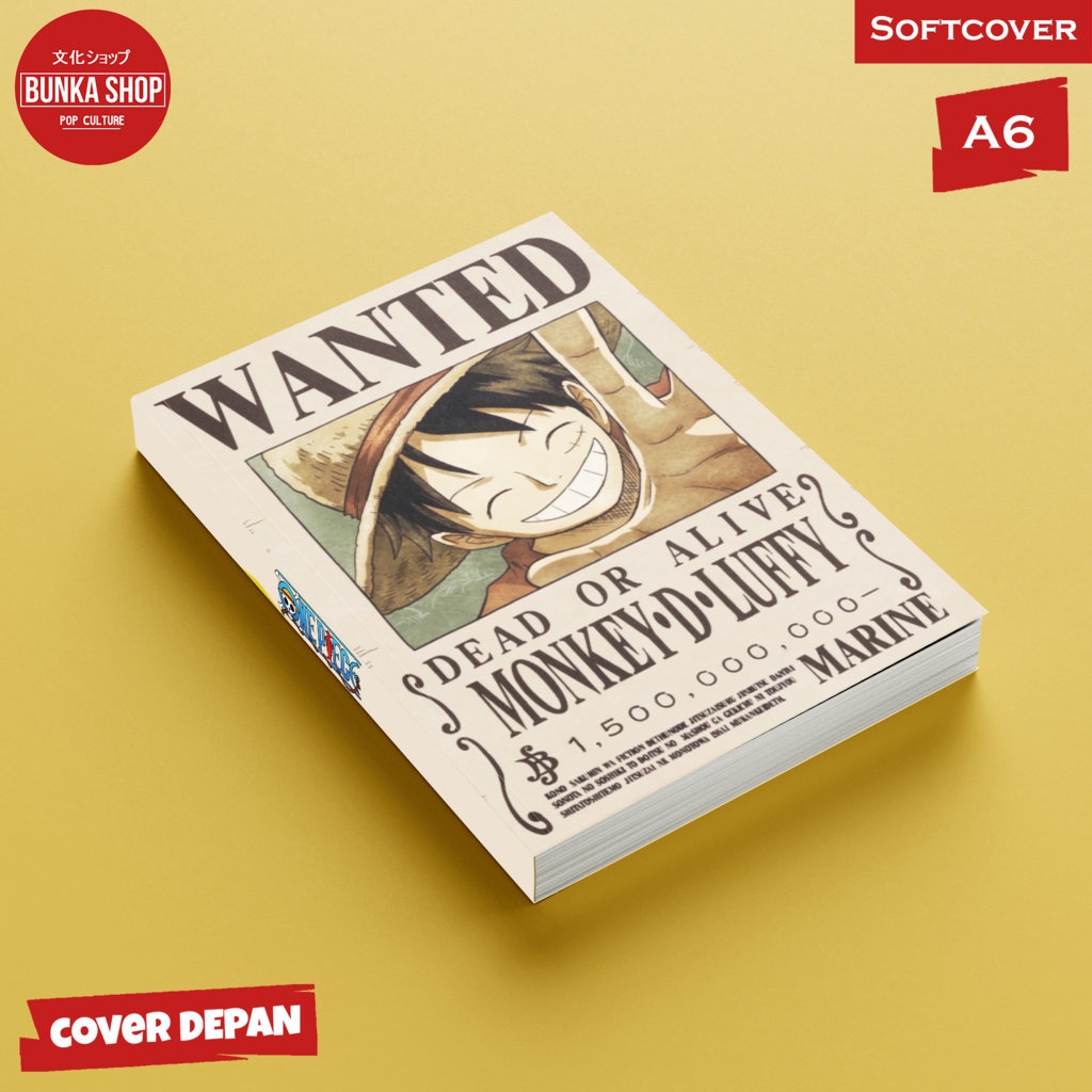 

Pocket Anime One Piece Bounty Wanted Luffy Hardcover A6 Jurnal Agenda Planner Gift Couple