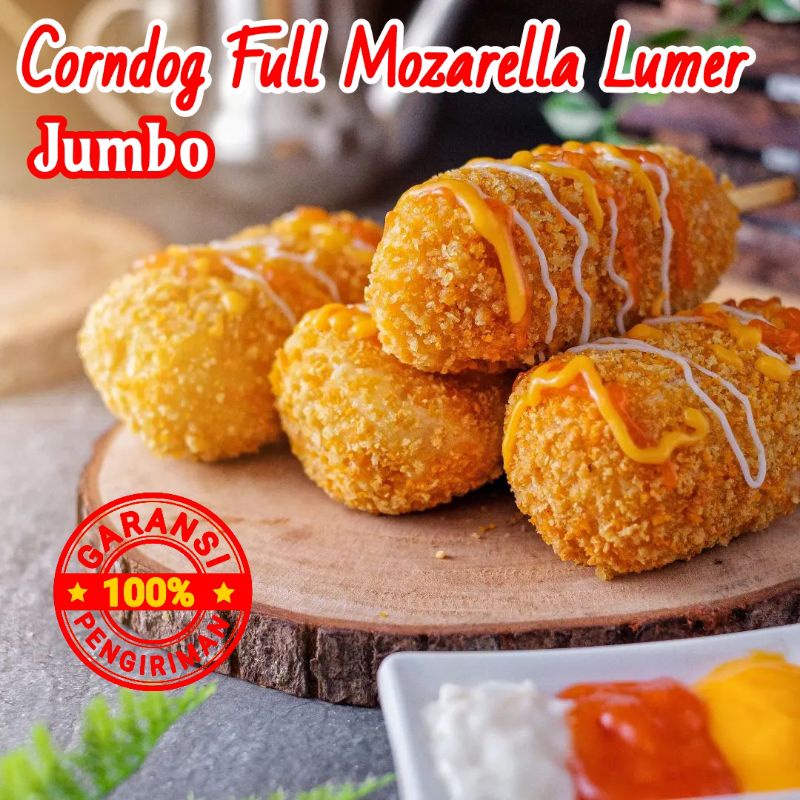 Corndog Mozarella Frozen Food Premium Ukuran Jumbo Makanan Viral Corn Dog Mozzarella