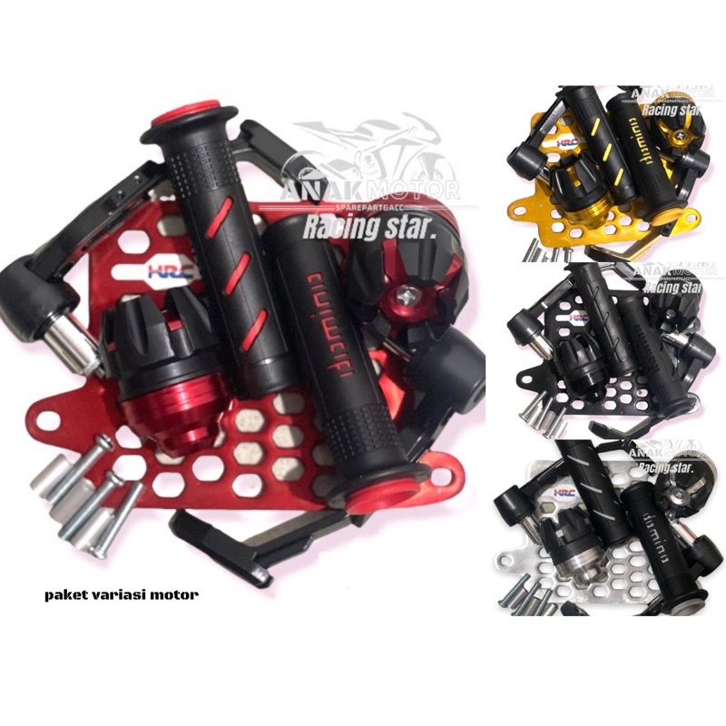 [PAKET MURAH] Variasi motor Handgrip Domino+Jalu as roda+Proguard robot+Cover radiator Hrc vario 125