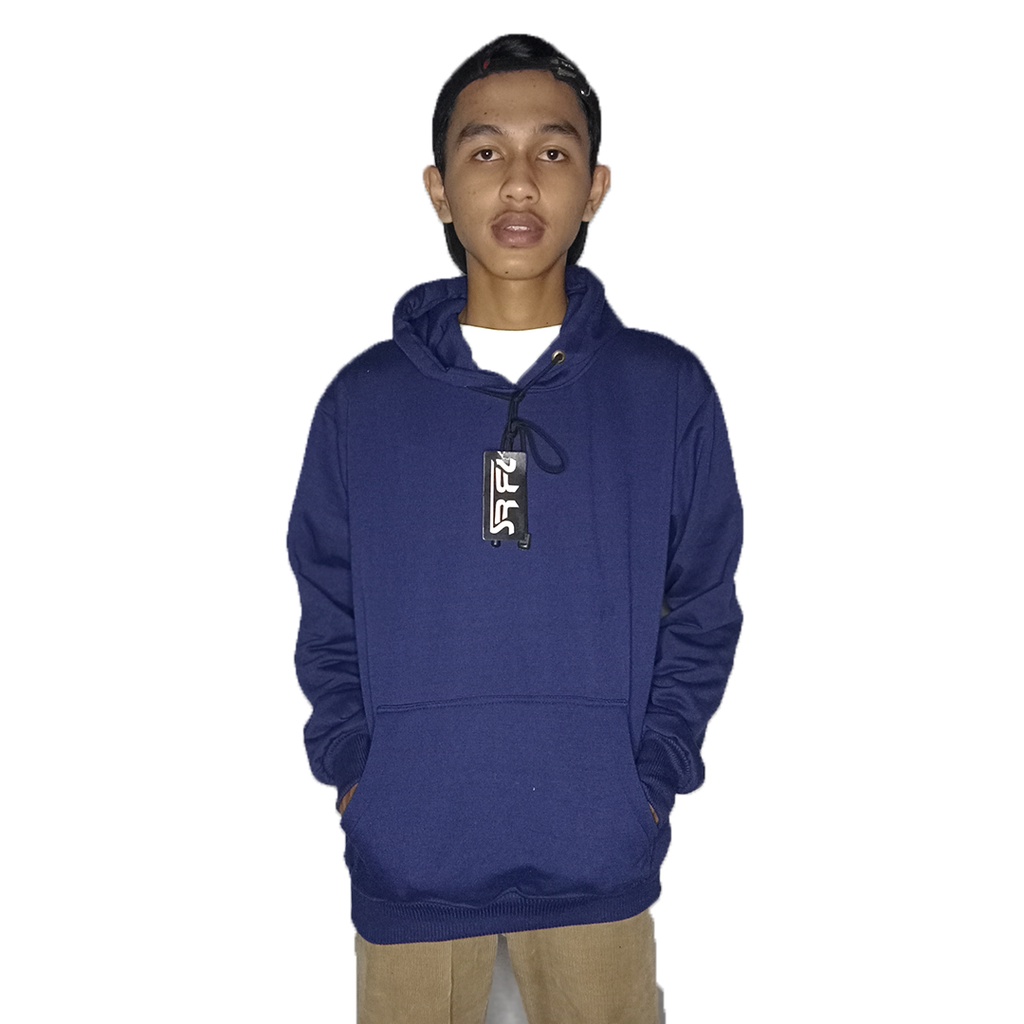 Hoodie Polos Jumper Bahan Tebal Premium Pria Wanita M L XL XXL Abu Tua