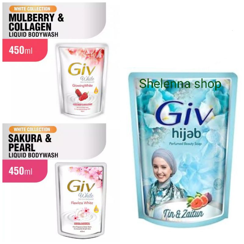 Giv Hijab Bodywash Sabun all varian Pump Refill  400ml 550ml