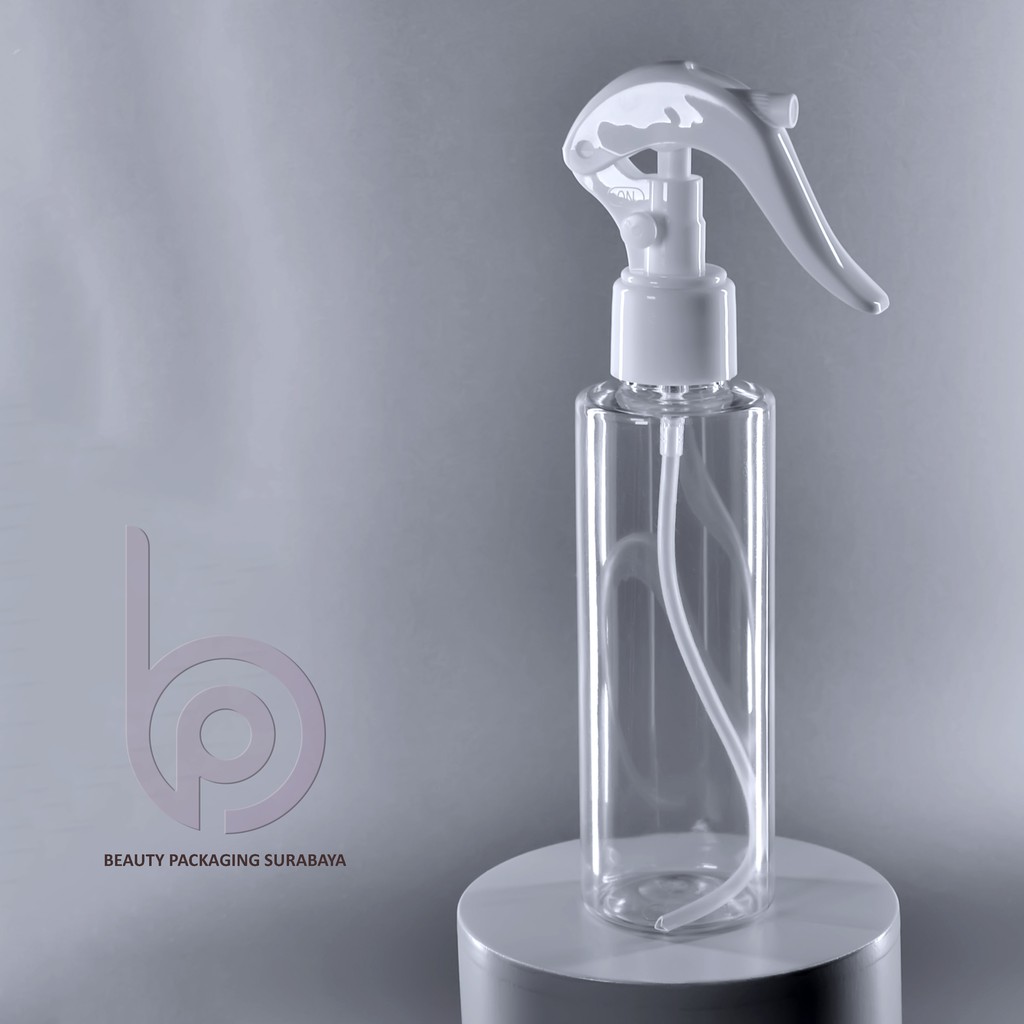 Botol Plastik PET 150ml RF Bening Tutup Spray Trigger Bebek Semprot