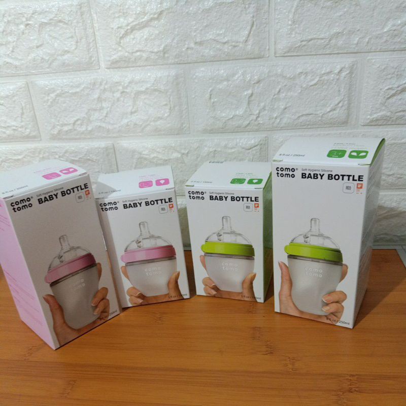 Comotomo Baby Bottle anti kolik 150ml 250ml Single Pink Green Como Tomo botol susu