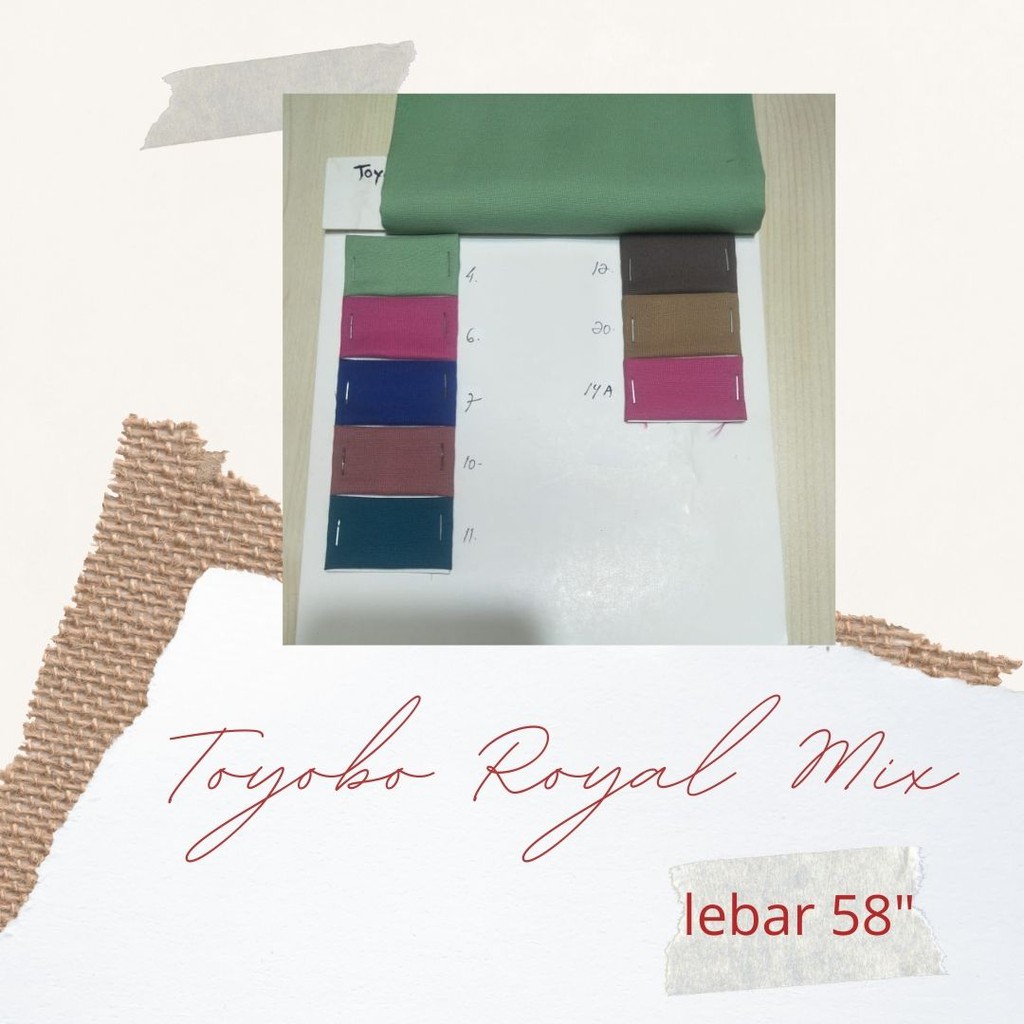 Grosir Kain Polos Toyobo Premium / Royal Mix 58" per Roll
