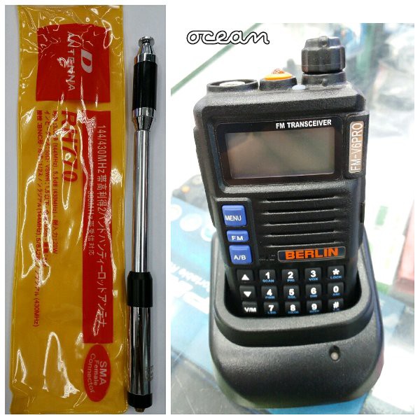 PAKET MURAH HT BERLIN V6PRO DAN ANTENNA TARIK 20WATT