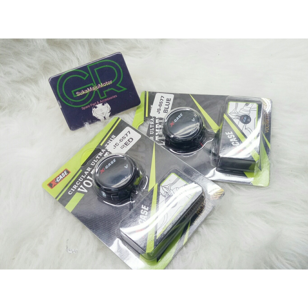 Volt meter Bulat Motor Volt Meter Aki Digital Alat Pengukur Aki Motor