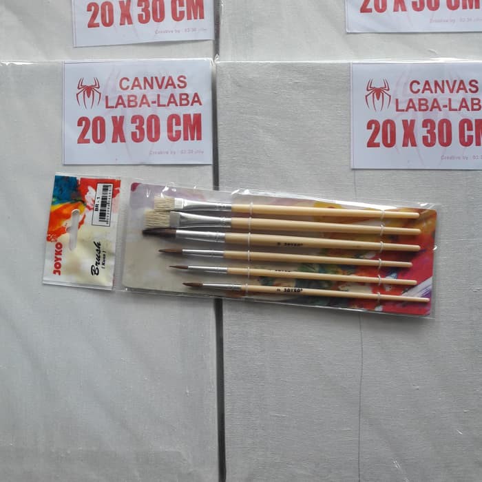 

Paket Kanvas Lukis / Canvas Lukis 20 cm x 30 cm + Kuas