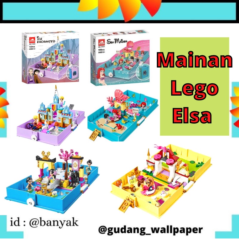 Lego Mainan Anak Anak Kartun Karakter Frozen Elsa Anna Ana  Kado Unik Lucu Mainan Anak Cewek Prempuan Princess