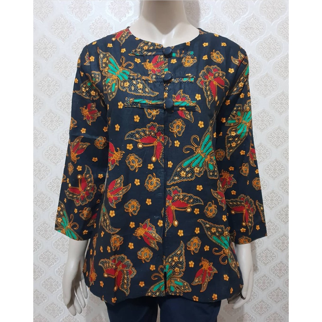  ATASAN  BATIK  KANTOR MOTIF KUPU SERAGAM  BATIK  BAJU  BATIK  