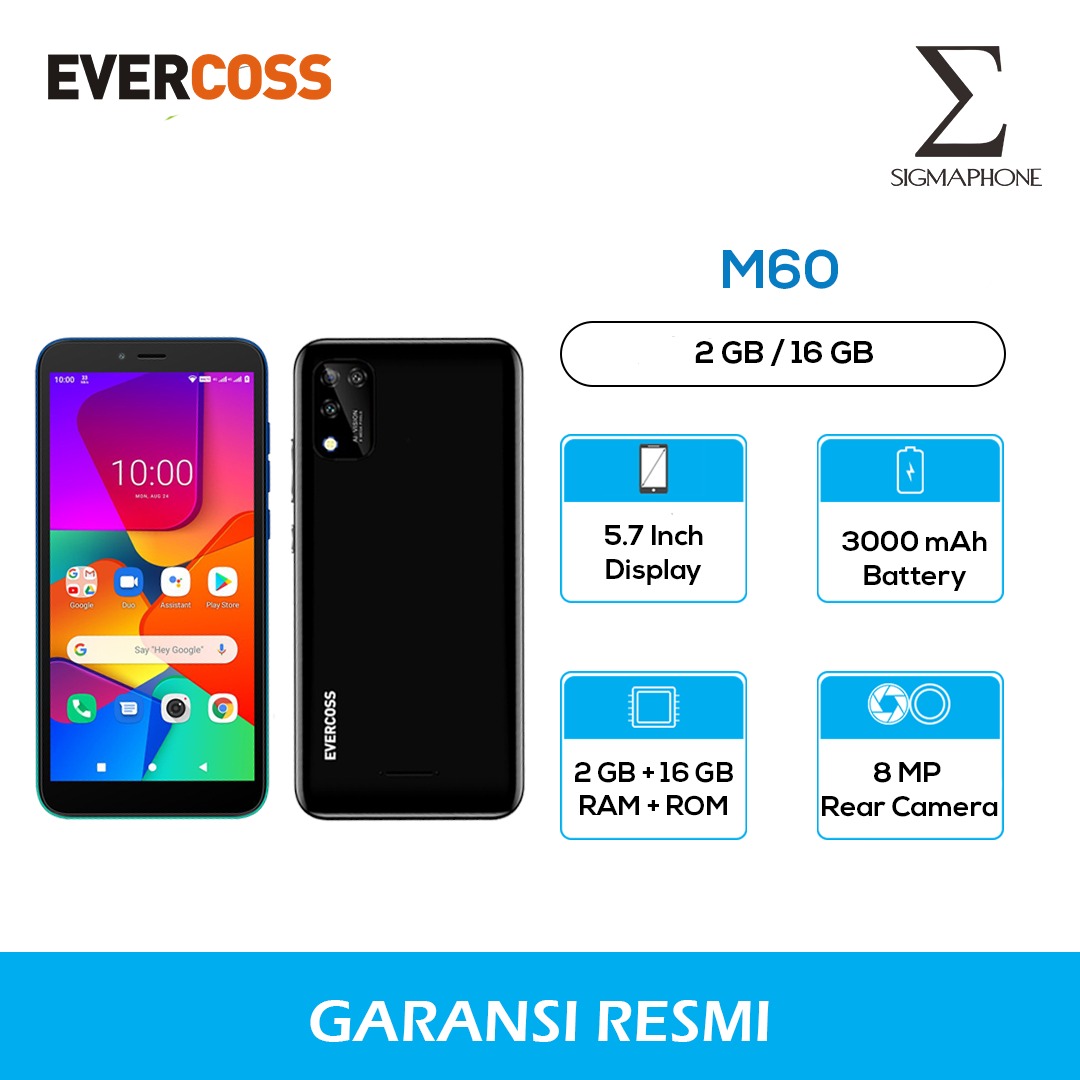 Hp Evercoss 4g Lte M60 Ram 2gb 16gb Dual Camera Android 10 4g Lte Full Screen 5 7 Inch Face Unlock Shopee Indonesia