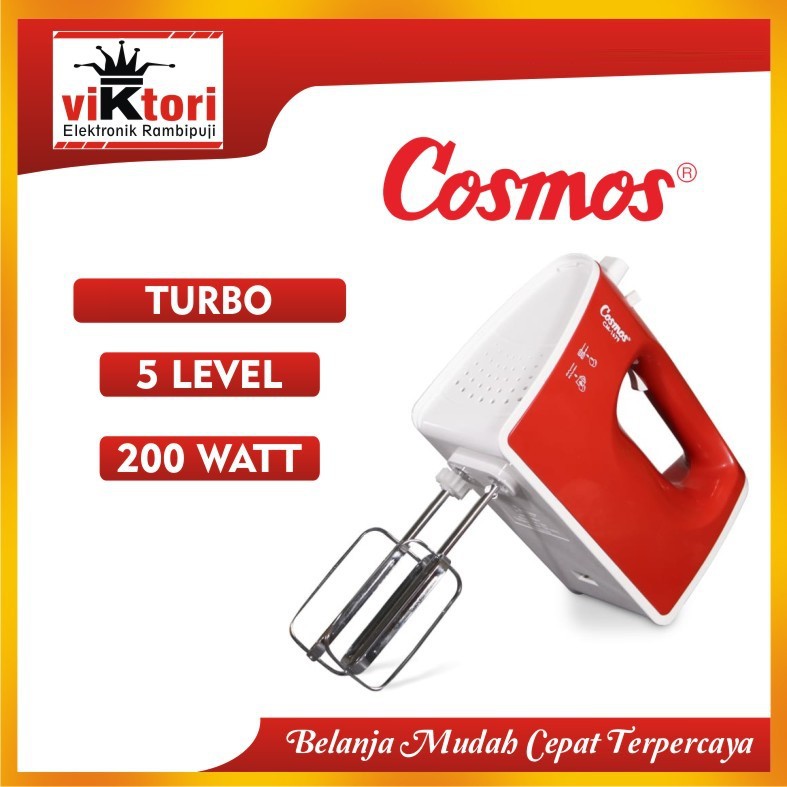Cosmos CM-1679 Hand Mixer - Alat Pengaduk Adonan Praktis dengan 5 Fungsi Kecepatan dan Turbo Mode