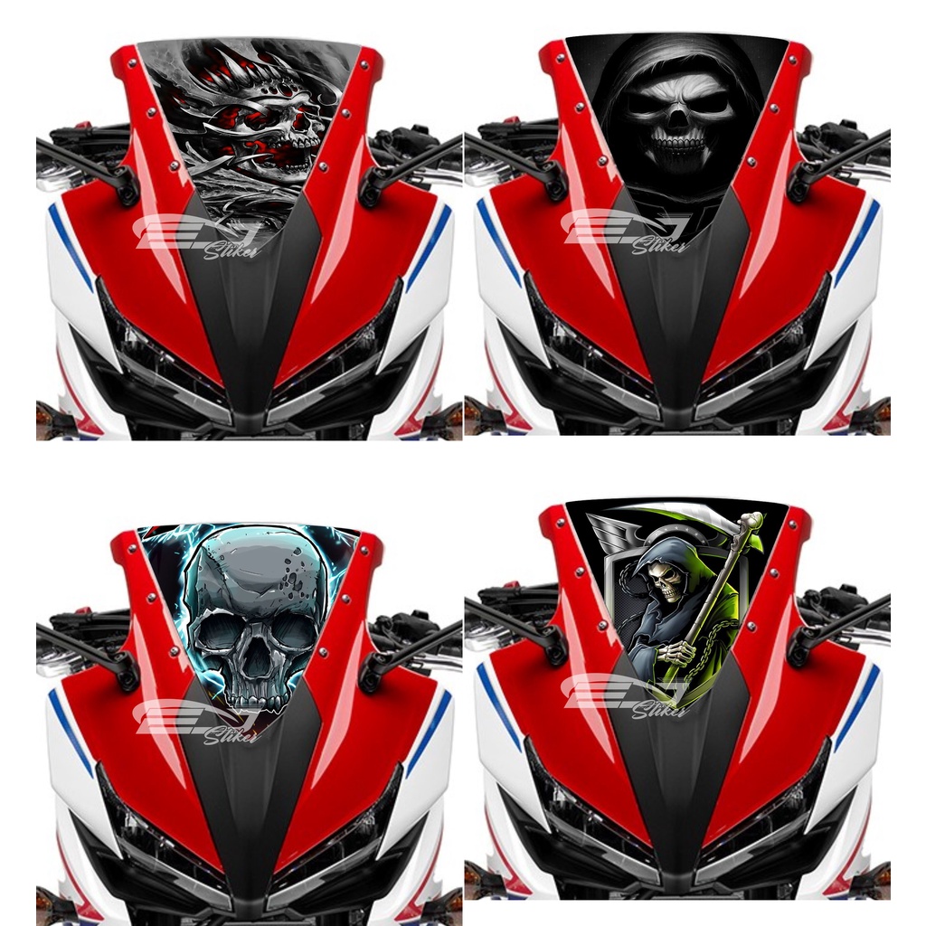STIKER WINSHIELD VISOR PCX / STIKER MIKA DEPAN PCX / STIKER TAMENG PCX VENOM MERAH