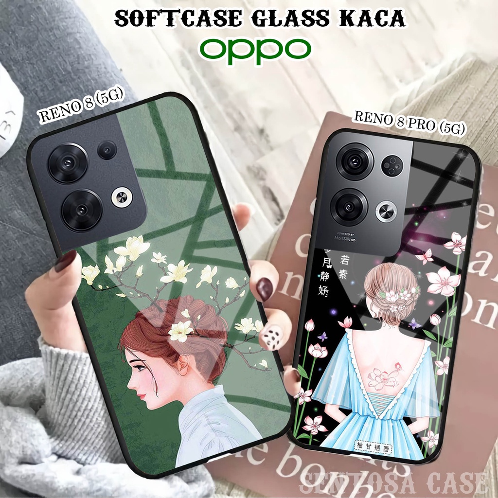 Softcase Glass Kaca OPPO RENO 8 (5G) & RENO 8 PRO (5G) - Casing HP OPPO RENO 8 & 8 PRO (5G) [ S05 ].