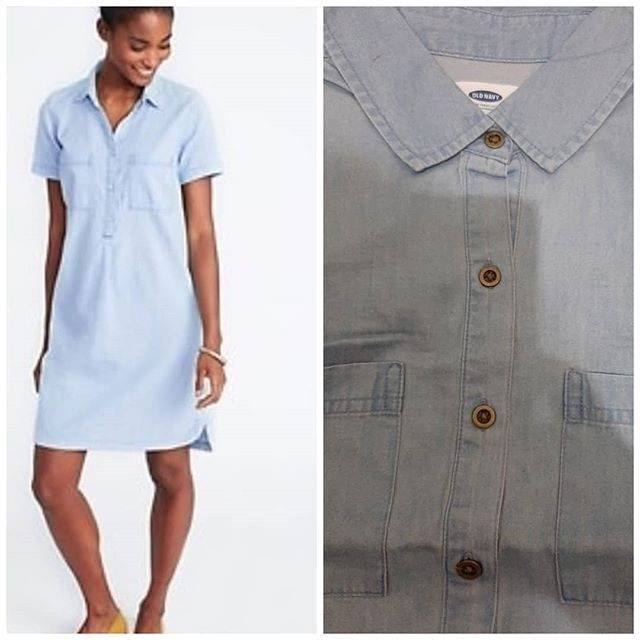 Minioutlet Old Navy Chambray shirt dress soft jeans collar dress