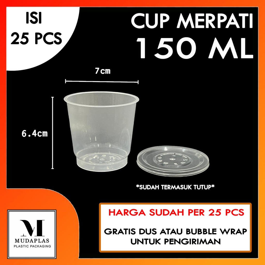 Cup Merpati 150 ml / Gelas Cup Puding Merpati isi 25 pcs