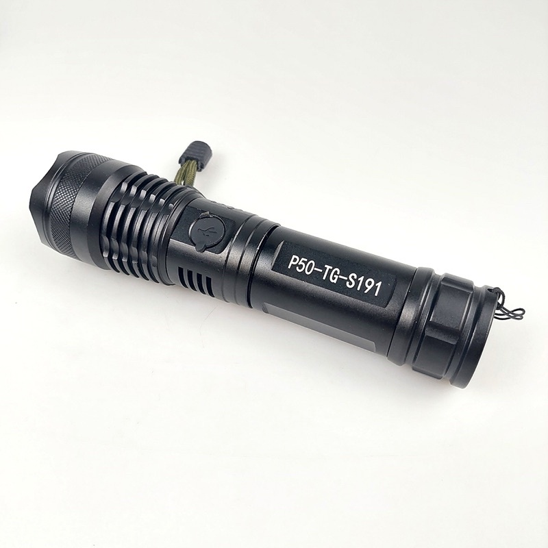 TaffLED Senter LED Long Range Zoom USB Rechargeable P50 - TG-S191 - Black