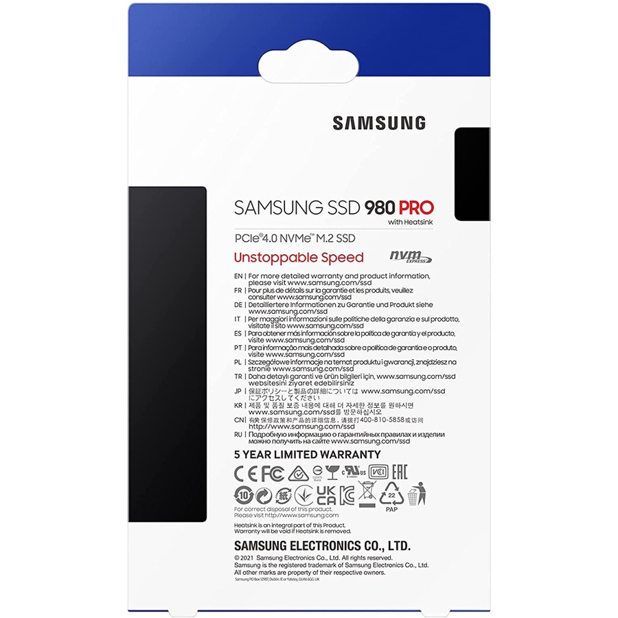 Samsung SSD 980 PRO M.2 PCIe Gen4 x4 1TB MZ-V8P1T0CW with Heatsink