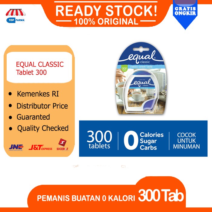 Equal Classic Zero Calorie Sweetener / Equal tablet 300 Gula Pemanis Buatan