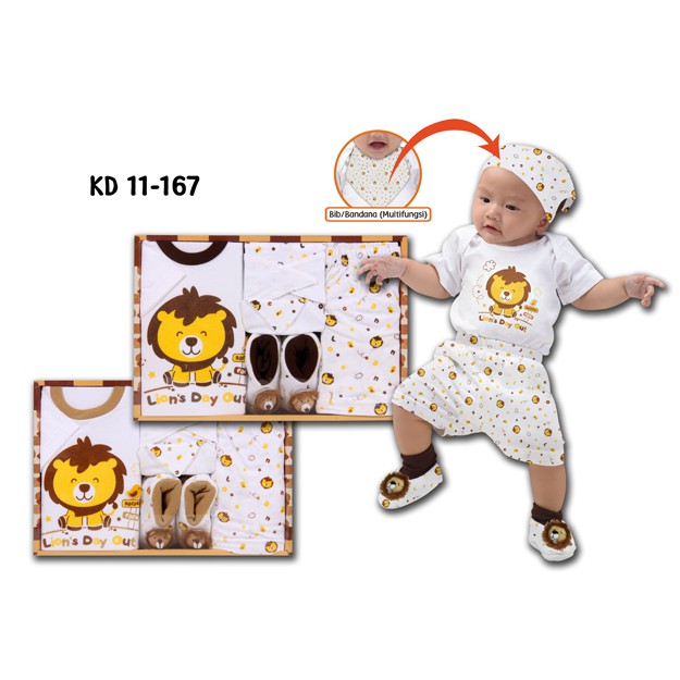 Kiddy Baju Set Bayi/ Pakaian Bayi / Baby Motif Lion