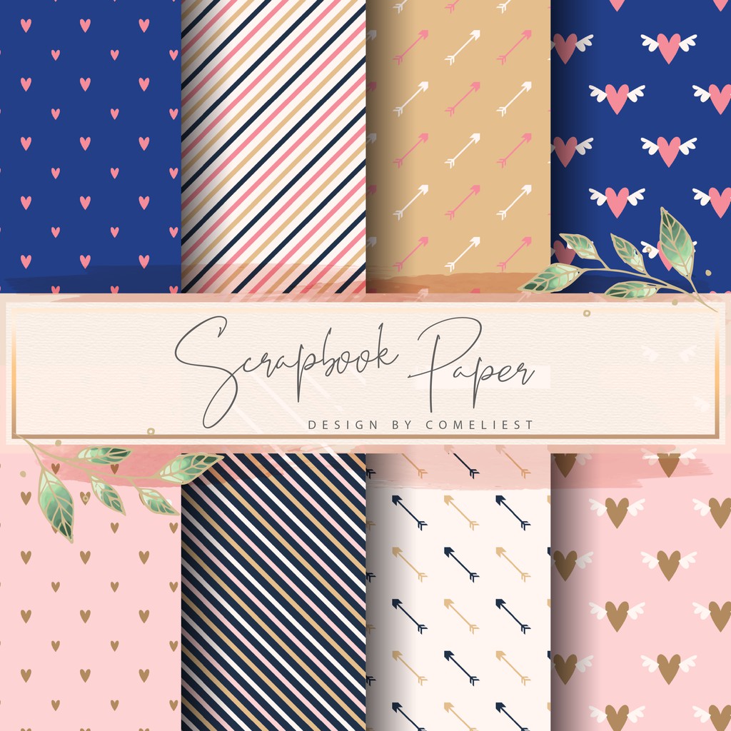 

KERTAS SCRAPBOOK MURAH/ SCRAPBOOK PAPER / CRAFT PAPER SET SIZE 20X20 - LOVE PATTERN #1