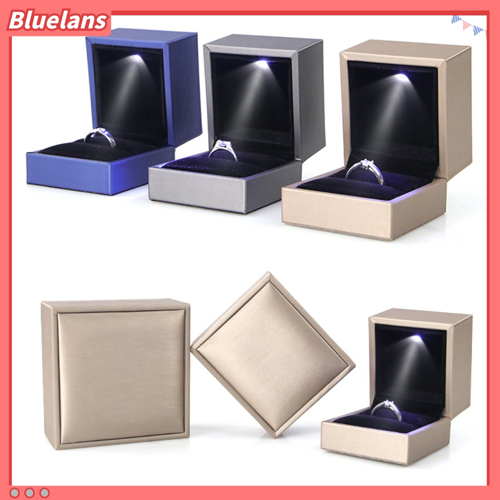 Kotak Penyimpanan Bahan Kulit Imitasi Dengan Lampu LED Untuk Display Perhiasan