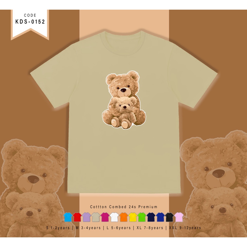 T-SHIRT / KAOS ANAK-ANAK TERMURAH BERGAMBAR BEAR HUG BEAR - TERIMA CUSTOM KAOS KELUARGA