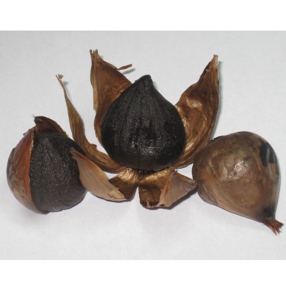 Bawang Putih Tunggal Fermentasi - Garlic Fermentasi - Bawang Lanang - Black Garlic