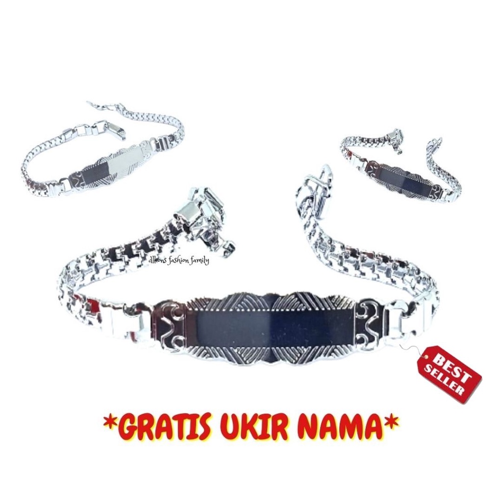 GELANG UKIR NAMA COUPLE,GELANG NAMA,GELANG WANITA,GELANG PRIA