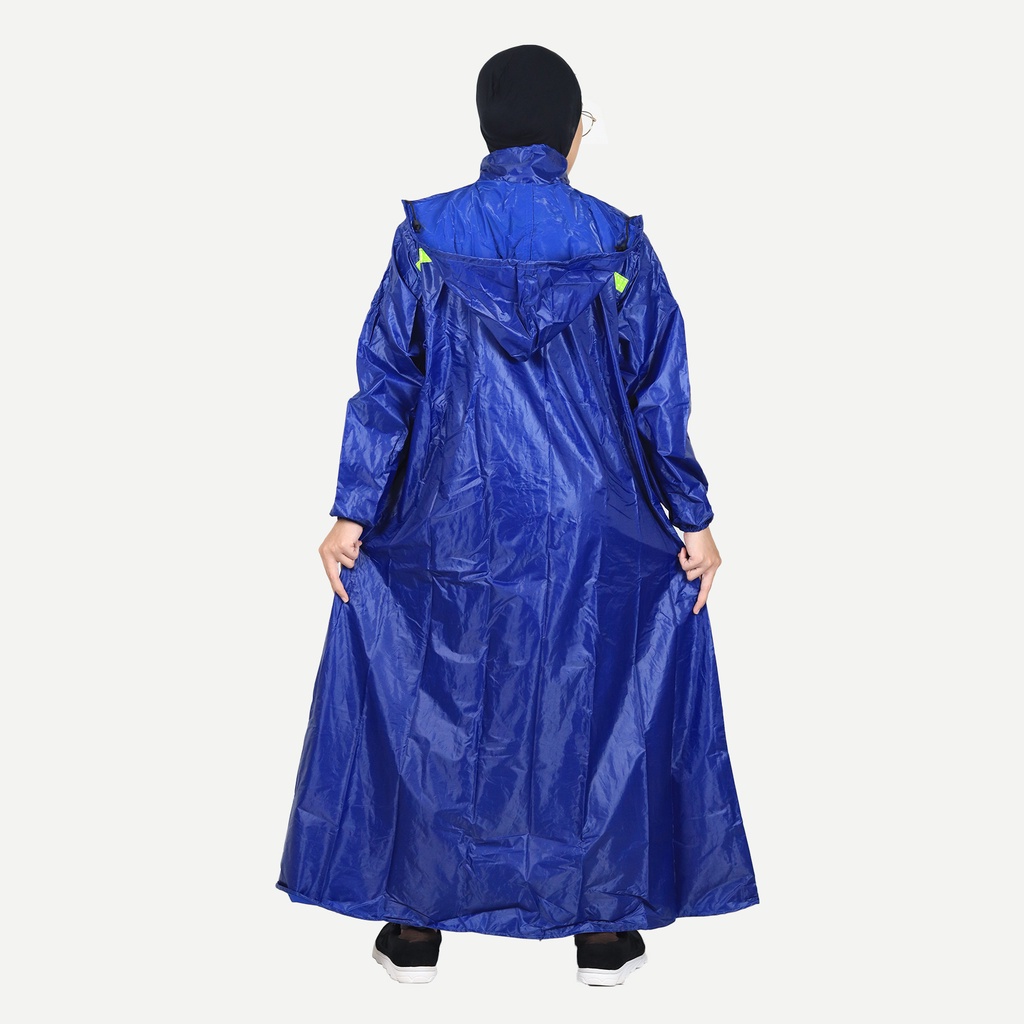 Jas Hujan Syari Jumbo Wanita Blue Series