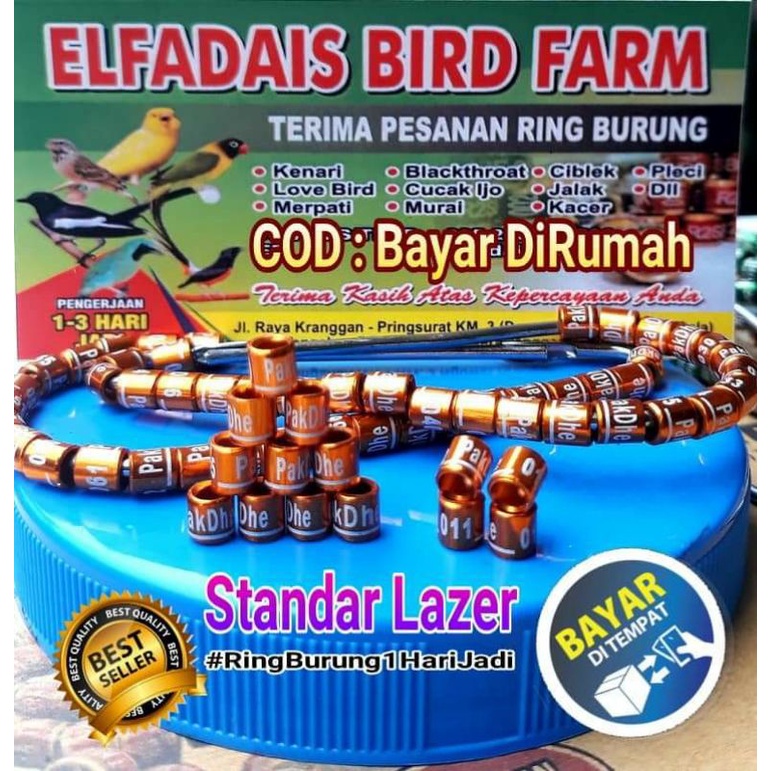 Ring Burung Cepat 1Hari Jadi 50Pcs STANDAR LAZER