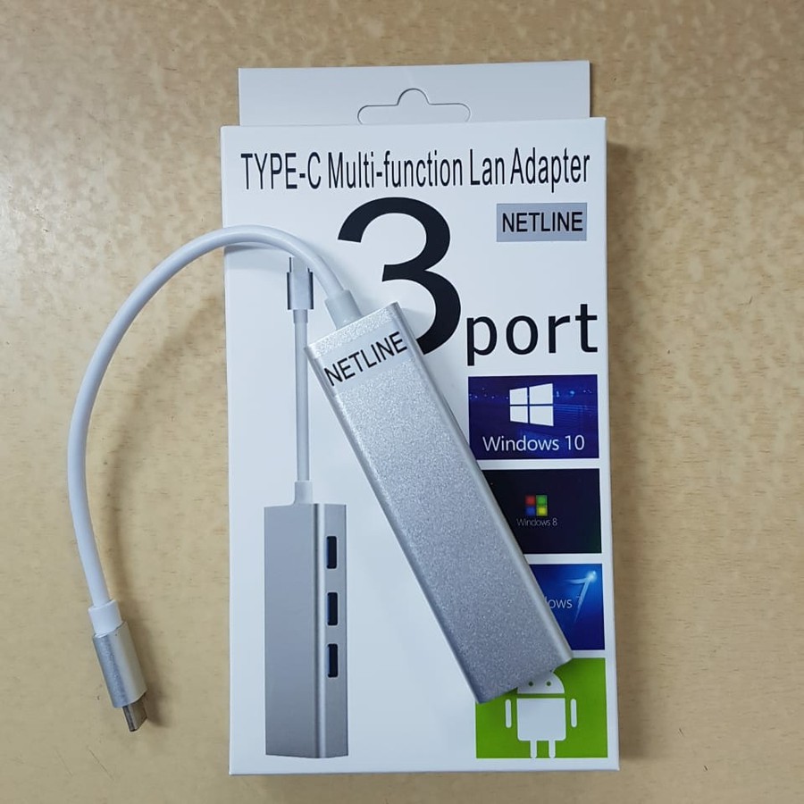 Netline Type-C to Lan with USB Hub 3Port USB 3.0