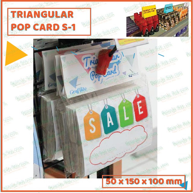 

TRIANGULAR POP CARD PROMO S-1 PROMOSI KERTAS 1 PAK ISI 10PCS