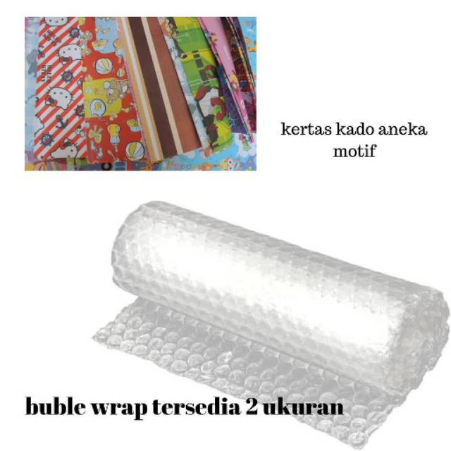 

bubble wrap, kertas kado for packing