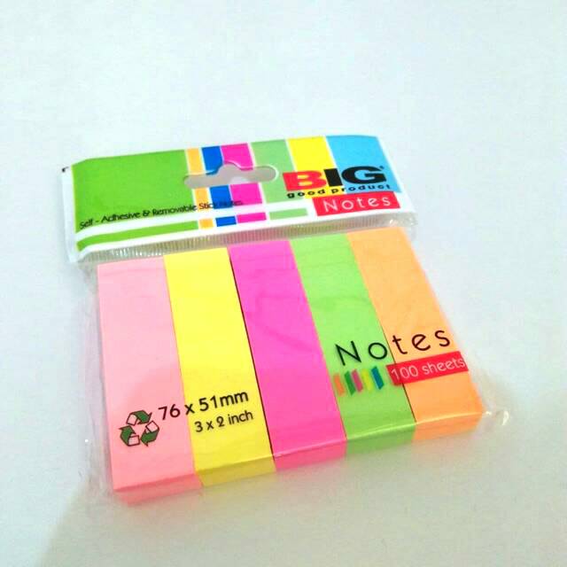 

Sticky Notes Big Strip 5 Warna 76x51mm 3x2inch 100sheets