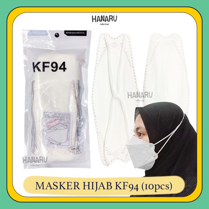 Masker Hijab KF94 4ply (10pcs) / Mask Headloop Korea Murah / Evo